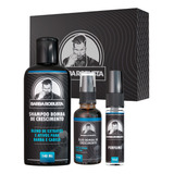 Kit Cuidados Barba Robusta Shampoo Bomba Óleo E Perfume
