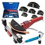 Kit Curvador De Tubos Cobre Alumínio Profissional Com Cortador Escareador Curvador Tubos Canos De 1-4 A 7-8