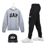 Kit Da Gap Conjunto Moletom Blusa Calça E Boné