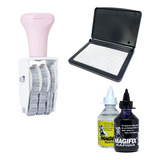 Kit Datador 3mm Rosa Pastel Almofada Tinta P Plásticos
