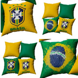 Kit De 04 Capas De Almofada 40x40cm Decorativa Copa Brasil