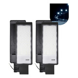 Kit De 2 Postes De Iluminação Led Ry Post Smd 200 W Carcaça Preta À Prova D água Luz Branca Fria 110 V 220 V