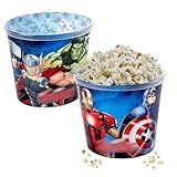 Kit De 2 Potes Pipoca Infantil Super Herói Balde Original 2 Litros Formato Oval