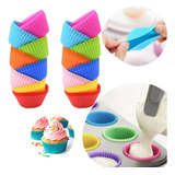 Kit De 24 Mini Forma De Silicone Bolo Cupcake Antiaderente