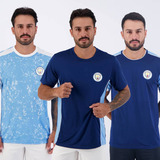 Kit De 3 Camisas Manchester City Marinho E Azul