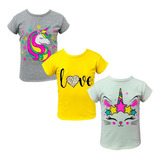 Kit De 3 Camisetas Infantis Para