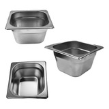 Kit De 3 Cubas Gastronômicas Sem Tampa Buffet Inox 1 6 100mm
