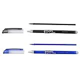 Kit De 4-8-12-24 Peças Caneta Apagável De Tinta Azul E De Tinta Preta 0-4 Mm Caneta De Gel Apagável -4 Uni Preto-