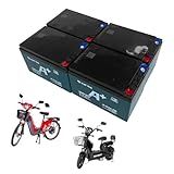 Kit De 4 Baterias E Chumbo Para Bicicleta Elétrica 48V 12Ah WeHawk Verde 