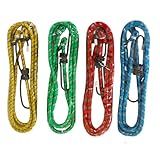 Kit De 4 Cordas Elásticas Com Ganchos- Cores Variadas- 2 Metros X 8 Mm
