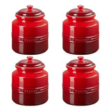 Kit De 4 Potes P Biscoitos 2 4 Litros Vermelho Le Creuset