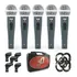 Kit De 5 Microfones Arcano Dinamico C/ Fio Rhodon-8b Kit Xlr