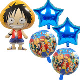 Kit De 5 Peças Balão Festa Aniversário One Piece Luffy Azul