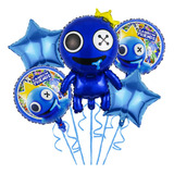 Kit De 5 Peças Balão Festa Aniversário Rainbow Friends Azul
