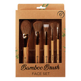 Kit De 5 Pincéis Para Rosto Bamboo Brush Klass Vough