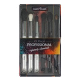 Kit De 6 Pincéis Para Maquiagem Macrilan Wb500 Branco preto