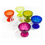 Kit De 6 Taças P Sorvete Sobremesa Cores Sortidas Plástica Cor Colorido