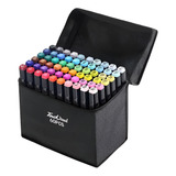 Kit De 60 Marcadores P Desenho E Pintura Profissal Com Bolsa