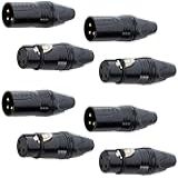 Kit De 8 Conectores Xlr Macho-Xlr Fêmea Premium DIY Zinco Plugues PCI Cabos PLG-122