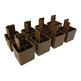 Kit De 8 Pés Para Moveis Guarda Roupas Rack Cor Canela