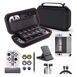 Kit De Acessórios E Estojo Para P nintendo Switch Oled 17 Em