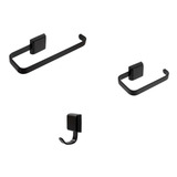 Kit De Acessórios Para Banheiro 3 Peças Luxo Preto Prc