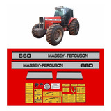 Kit De Adesivo Trator Massey Ferguson Mf 660 Etiquetas Mk Cor Padrão