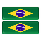 Kit De Adesivos Bandeira Brasil Resinados
