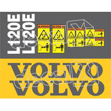 Kit De Adesivos Pá Carregadeira Compatível Com Volvo L120e Cor Adesivo Emblema Gráfico L120e