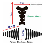 Kit De Adesivos Protetor Lateral E Tankpad 3d Moto Universal