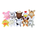 Kit De Animais De Pelúcia Da Fazenda Baby 10 Pç Cavalo Porco