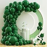 Kit De Arco De Balão De Látex Verde Escuro 102 Peças Guirlanda De Arco De 18 Em 12 Em 10 Polegadas Para Festivais Piqueniques Aniversários Casamento Aniversário Tema Verde De Verão Floresta Tema De Verão Decoração De Festa Temática Com Fita De 9 5 M