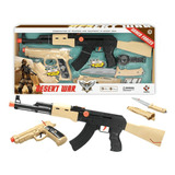 Kit De Armas Combate Ak 47 Pistola Faca Militar Guerra