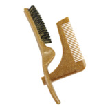 Kit De Barbeiro Escova Barba Bigode Pente Régua Modelador