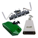 Kit De Bateria Torelli Rack Duplo Jam Block Cowbell 4 