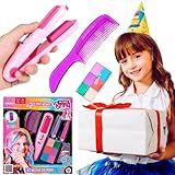 Kit De Beleza Brinquedo Camarim Infantil Presente Menina 3 Anos Faz Mechas Coloridas Prancha De Cabelo Colorir Pintar Chapinha Make Brinq Maquiagem