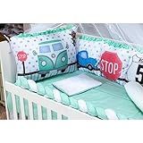 Kit De Berço Americano Astronauta Linha Sublime Com 12 Peças Kombi Verde