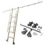 Kit De Biblioteca De Rolamento Kit De Ferragens De Trilho De Escada Deslizante Trilho Deslizante Sem Escada Para Bibliotecas Domésticas Estantes E Armazenamento