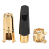 Kit De Bocal Alto Sax Com Tampa Ligadura Metal Latão