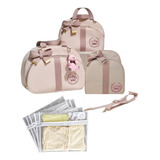 Kit De Bolsas Média Mãe Bebê Saída Maternidade Menina Menino