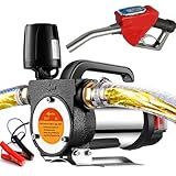 Kit De Bomba De Transferência De Combustível 12GPM Bomba De Transferência De Diesel Elétrica Portátil Autoescorvante 12V 990W Com Desligamento Automático Bocal De Medição Mangueira De 6M