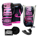 Kit De Boxe Muay Thai Feminino Luva Bandagem Bucal