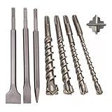 Kit De Brocas E Talhadeiras Para Concreto- 7 Peças- Contém Ponteiro E Talhadeiras