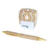 Kit De Carimbo Premium P20 Caneta Luxo Strass Pérolas