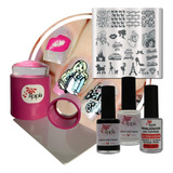 Kit De Carimbos Para Decoração De Unhas Completo Barbie 1