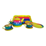 Kit De Chá Infantil Metal 15 Pcs Arco Íris Childrens Tea Set