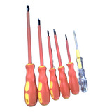 Kit De Chave De Fenda E 1 Chave Teste 6 Pçs Idea Id 7013h