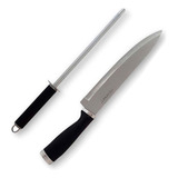 Kit De Churrasco Profissional Faca Aço Inox Chaira Presente