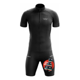 Kit De Ciclismo Masculino Bretelle Gel E Camisa Preta Promo
