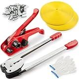 Kit De Cintas De Paletes De Embalagem De Faixa De Poliéster Com Ferramenta Tensora De Cintas Resistente Ferramenta Seladora De Faixas Rolo De Cintas De Polipropileno De 1 27 Cm De Largura X 10 160